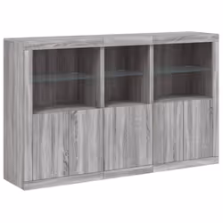 vidaXL Sideboard with LED Lights Home Cupboard Side Cabinet Storage Highboard - grey sonoma - Additional view 2