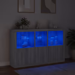 vidaXL Sideboard with LED Lights Home Cupboard Side Cabinet Storage Highboard - grey sonoma - Additional view 4