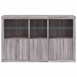 vidaXL Sideboard with LED Lights Home Cupboard Side Cabinet Storage Highboard - grey sonoma - Additional view 5