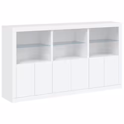 vidaXL Sideboard with LED Lights Home Cupboard Side Cabinet Storage Highboard - white - Additional view 2