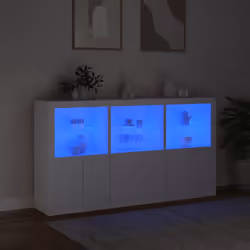 vidaXL Sideboard with LED Lights Home Cupboard Side Cabinet Storage Highboard - white - Additional view 4