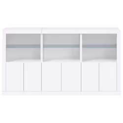 vidaXL Sideboard with LED Lights Home Cupboard Side Cabinet Storage Highboard - white - Additional view 5