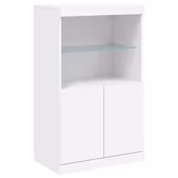 vidaXL Sideboard with LED Lights Home Cupboard Side Cabinet Storage Highboard - white - Additional view 9