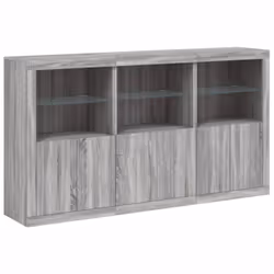 vidaXL Sideboard with LED Lights Home Cupboard Side Cabinet Storage Highboard - grey sonoma - Additional view 2