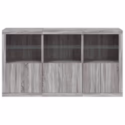 vidaXL Sideboard with LED Lights Home Cupboard Side Cabinet Storage Highboard - grey sonoma - Additional view 5
