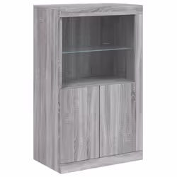 vidaXL Sideboard with LED Lights Home Cupboard Side Cabinet Storage Highboard - grey sonoma - Additional view 8