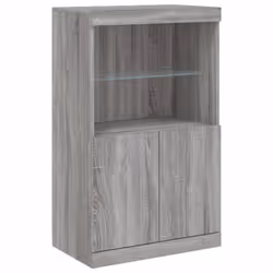 vidaXL Sideboard with LED Lights Home Cupboard Side Cabinet Storage Highboard - grey sonoma - Additional view 9
