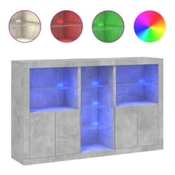 vidaXL Sideboard with LED Lights Home Cupboard Side Cabinet Storage Highboard - concrete grey