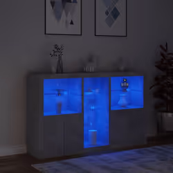 vidaXL Sideboard with LED Lights Home Cupboard Side Cabinet Storage Highboard - concrete grey - Additional view 4