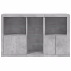 vidaXL Sideboard with LED Lights Home Cupboard Side Cabinet Storage Highboard - concrete grey - Additional view 5