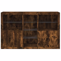 vidaXL Sideboard with LED Lights Home Cupboard Side Cabinet Storage Highboard - smoked oak - Additional view 5