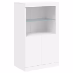 vidaXL Sideboard with LED Lights Home Cupboard Side Cabinet Storage Highboard - white - Additional view 9