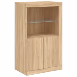 vidaXL Sideboard with LED Lights Home Cupboard Side Cabinet Storage Highboard - sonoma oak - Additional view 9