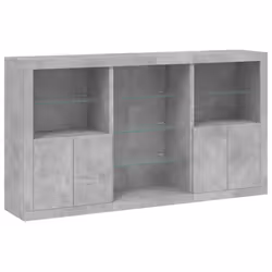 vidaXL Sideboard with LED Lights Home Cupboard Side Cabinet Storage Highboard - concrete grey - Additional view 2