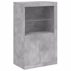 vidaXL Sideboard with LED Lights Home Cupboard Side Cabinet Storage Highboard - concrete grey - Additional view 9
