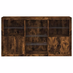 vidaXL Sideboard with LED Lights Home Cupboard Side Cabinet Storage Highboard - smoked oak - Additional view 5