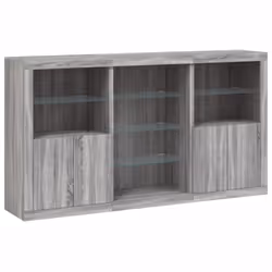 vidaXL Sideboard with LED Lights Home Cupboard Side Cabinet Storage Highboard - grey sonoma - Additional view 2