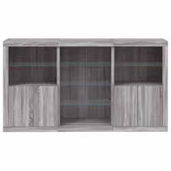 vidaXL Sideboard with LED Lights Home Cupboard Side Cabinet Storage Highboard - grey sonoma - Additional view 5