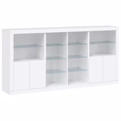 vidaXL Sideboard with LED Lights Home Cupboard Side Cabinet Storage Highboard - white - Additional view 2