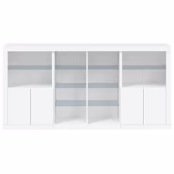 vidaXL Sideboard with LED Lights Home Cupboard Side Cabinet Storage Highboard - white - Additional view 5