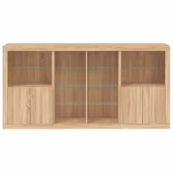 vidaXL Sideboard with LED Lights Home Cupboard Side Cabinet Storage Highboard - sonoma oak - Additional view 5