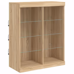 vidaXL Sideboard with LED Lights Home Cupboard Side Cabinet Storage Highboard - sonoma oak - Additional view 8