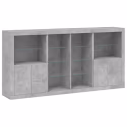 vidaXL Sideboard with LED Lights Home Cupboard Side Cabinet Storage Highboard - concrete grey - Additional view 2