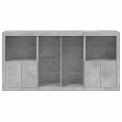 vidaXL Sideboard with LED Lights Home Cupboard Side Cabinet Storage Highboard - concrete grey - Additional view 5