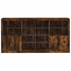 vidaXL Sideboard with LED Lights Home Cupboard Side Cabinet Storage Highboard - smoked oak - Additional view 5