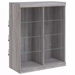 vidaXL Sideboard with LED Lights Home Cupboard Side Cabinet Storage Highboard - grey sonoma - Additional view 8