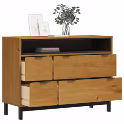 vidaXL Drawer Cabinet Office Storage Drawer Chest File Cabinet Solid Wood Pine