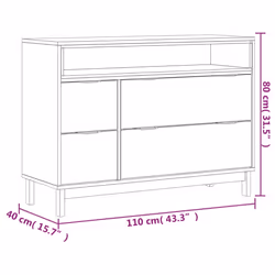 vidaXL Drawer Cabinet Office Storage Drawer Chest File Cabinet Solid Wood Pine - Additional view 9