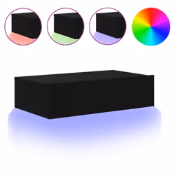 vidaXL TV Cabinets with LED Lights HiFi Cabinet Entertainment Centre TV Unit - black, 60 x 35 x 15.5 cm/ 1 pcs