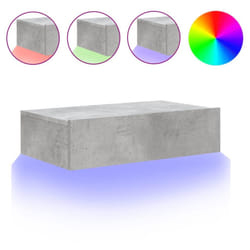 vidaXL TV Cabinets with LED Lights HiFi Cabinet Entertainment Centre TV Unit - concrete grey, 60 x 35 x 15.5 cm/ 1 pcs