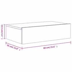 vidaXL TV Cabinets with LED Lights HiFi Cabinet Entertainment Centre TV Unit - concrete grey, 60 x 35 x 15.5 cm/ 1 pcs - Additional view 3