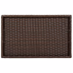 vidaXL Folding Tray Table TV Dinner Tray Serving Side Table Brown Poly Rattan - Additional view 7