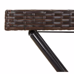 vidaXL Folding Tray Table TV Dinner Tray Serving Side Table Brown Poly Rattan - Additional view 8