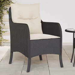 VidaXL 365144 outdoor chair Terrace Padded seat Polyrattan, Steel Cream, White