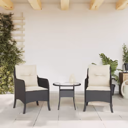 VidaXL 365144 outdoor chair Terrace Padded seat Polyrattan, Steel Cream, White