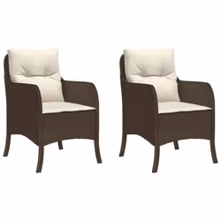VidaXL 365146, Terrace, Padded seat, Polyrattan, Steel, Cream, White, 110 kg, 585 mm