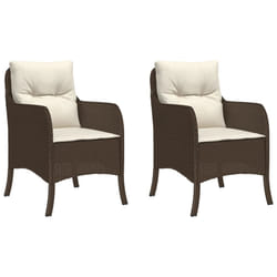 VidaXL 365146 outdoor chair Terrace Padded seat Polyrattan, Steel Cream, White