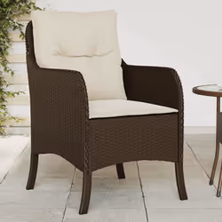 VidaXL 365146 outdoor chair Terrace Padded seat Polyrattan, Steel Cream, White