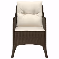 VidaXL 365146 outdoor chair Terrace Padded seat Polyrattan, Steel Cream, White - Additional view 5