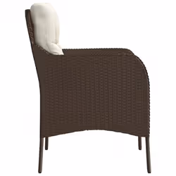 VidaXL 365146 outdoor chair Terrace Padded seat Polyrattan, Steel Cream, White - Additional view 6