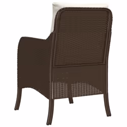 VidaXL 365146 outdoor chair Terrace Padded seat Polyrattan, Steel Cream, White - Additional view 7