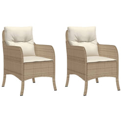 VidaXL 365148 outdoor chair Terrace Padded seat Polyrattan, Steel Cream, White