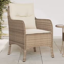 VidaXL 365148 outdoor chair Terrace Padded seat Polyrattan, Steel Cream, White - Additional view 2
