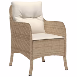 VidaXL 365148 outdoor chair Terrace Padded seat Polyrattan, Steel Cream, White - Additional view 4