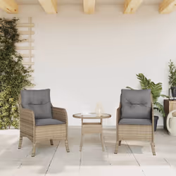 VidaXL 365149 outdoor chair Terrace Padded seat Polyrattan, Steel Grey - Additional view 3