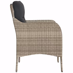 VidaXL 365150 outdoor chair Terrace Padded seat Polyrattan, Steel Anthracite - Additional view 6
